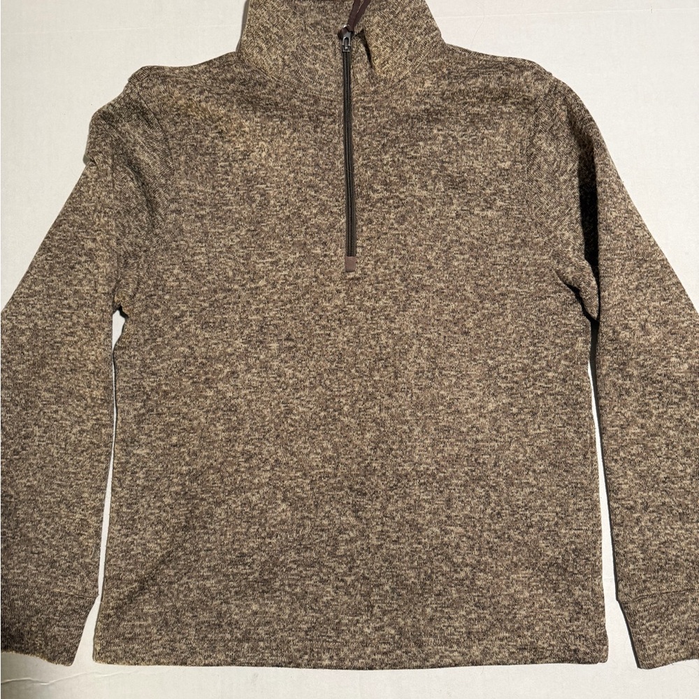 old navy heather brown 1/3‎ zip pullover jacket, men's medium